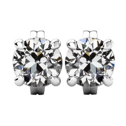 Brilliant Diamond Antique Cushion Earrings 3.50 ct – 14K White
