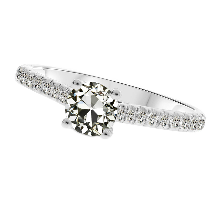 Accent Solitaire Ring 14K White Gold with Diamond – main view