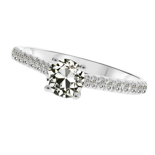 Accent Solitaire Ring 14K White Gold with Diamond – main view