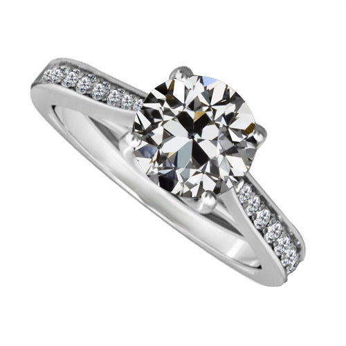 Handmade Solitaire with Side Stones 2 ct – main view
