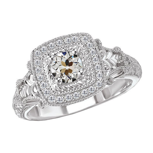 Diamond Halo Ring 2-ct 14K White Gold – main view