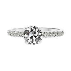 Designer Fine Diamond Accent Solitaire Ring 1 ct – 14K White