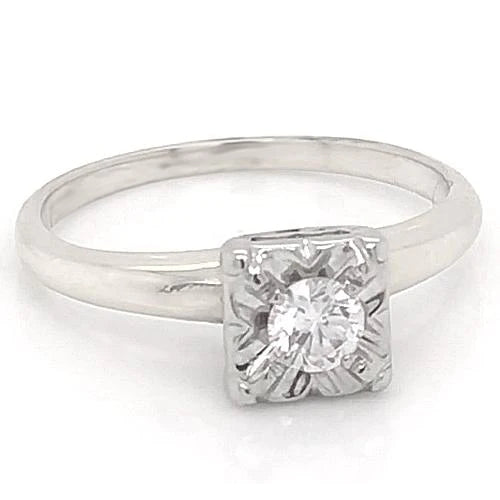 Old European Real Diamond Solitaire Ring 0.75 Carats 4 Prong Set Women Jewelry