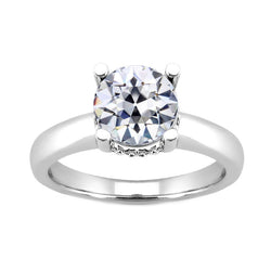 Luxury Solitaire Engagement Ring with Antique European Diamond