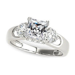 Old European Square Cut Genuine Natural Earth Mined Diamond Wedding Ring 14K Gold 5.50 Carats