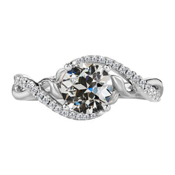 14K White Gold Accent Solitaire Ring with Fine Diamond – 2 ct
