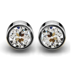 Fine Diamond Earrings – Antique Cushion 2 ct 14 Karat White Gold