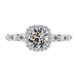 Real Brilliant Diamond Halo Ring 3 ct – 14K White Gold