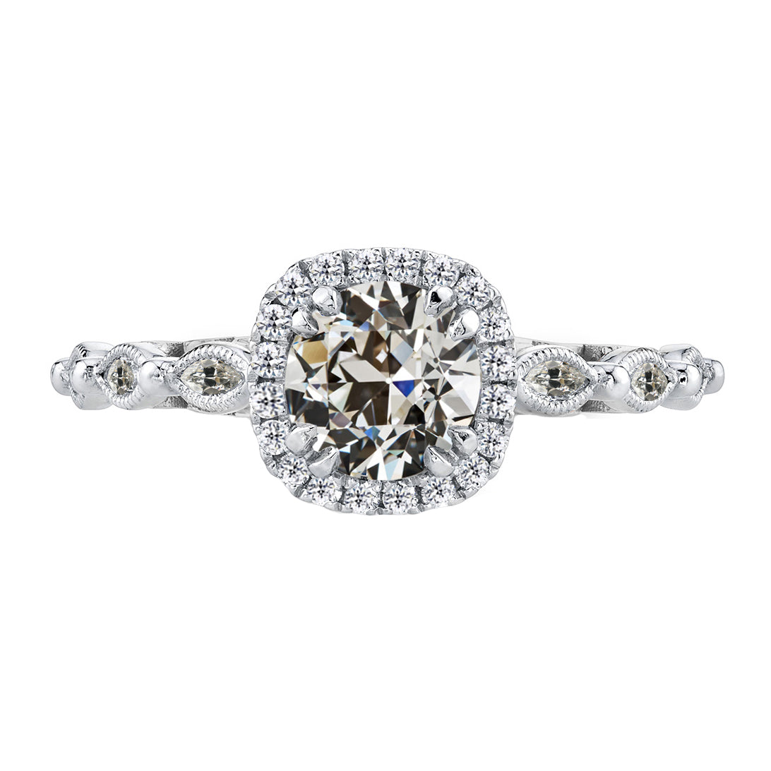 Brilliant Diamond Halo Ring 3-ct 14K White Gold – main view