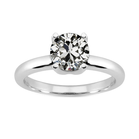 Solitaire Engagement Ring 14K White Gold with Diamond – main view