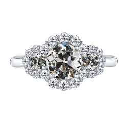 Diamond Halo Ring – Antique Cushion 2 ct 14 Karat White Gold