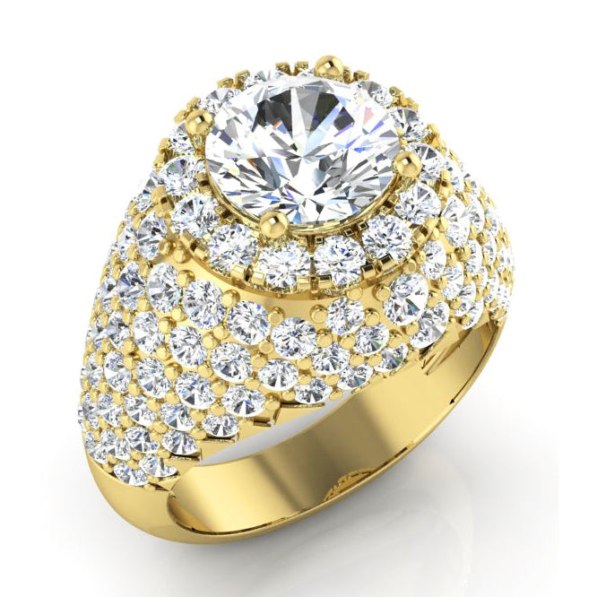 Old Mine Cut Natural Diamond Cluster Ring Gold 6.50 Carats Women's Jewelry