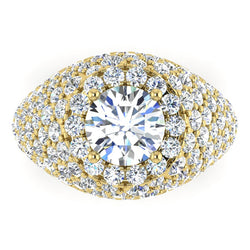 Old Mine Cut Natural Earth Mined Diamond Cluster Ring Gold 6.50 Carats Women's Jewelry