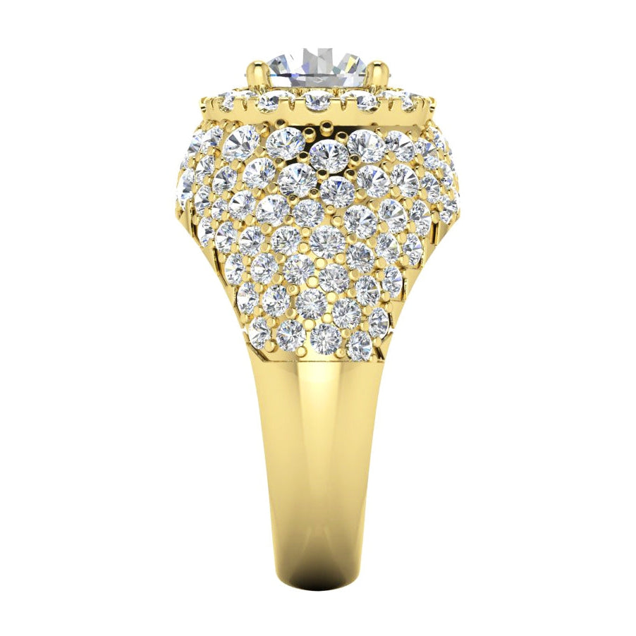 Old Mine Cut Natural Diamond Cluster Ring Gold 6.50 Carats Women's Jewelry
