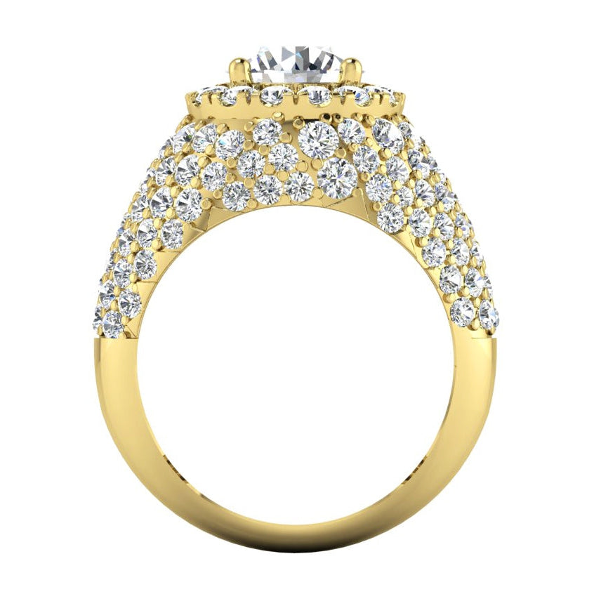 Old Mine Cut Natural Diamond Cluster Ring Gold 6.50 Carats Women's Jewelry