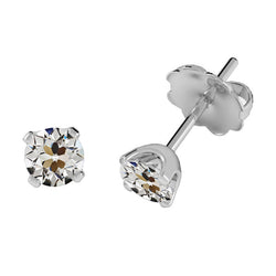 High-End Stud Earrings with Old Mine Cut Fine Diamond – 1.50 ct