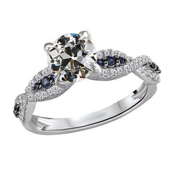 Luxury Brilliant Diamond Solitaire Ring with Accents – 2 ct 14K
