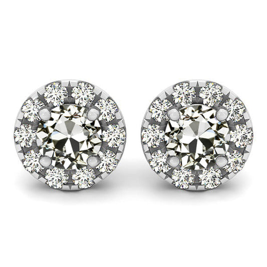 Stud Earrings 14K White Gold with Diamond – main view