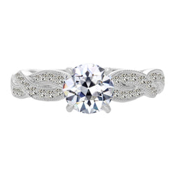 Authentic Twisted Shank Brilliant Diamond Accent Solitaire Ring