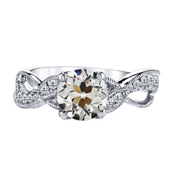 Filigree Brilliant Diamond Accent Solitaire Ring 2 ct – 14 Karat