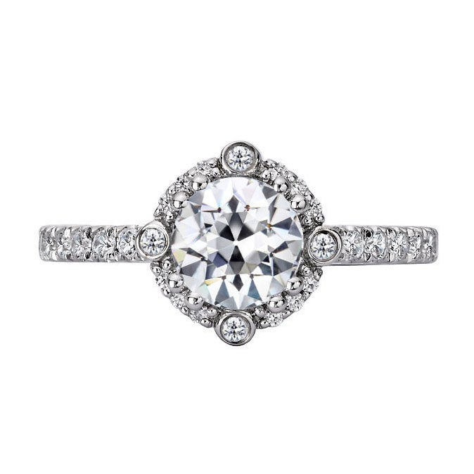 Natural Brilliant Diamond Halo Setting Ring – main view