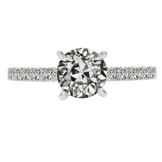 Handcrafted Solitaire Ring with Accents 2.50 ct – main view