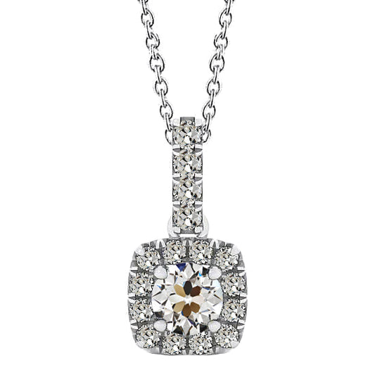 Old Mine Cut Fine Diamond ring in 14K White Gold – main view