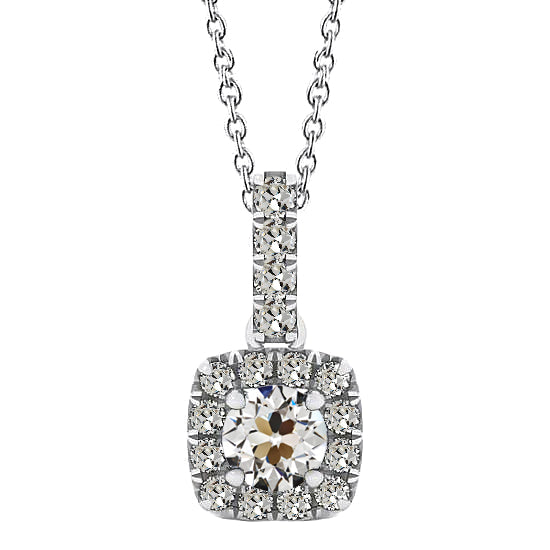 Antique Cushion Diamond ring in 14K White Gold – main view