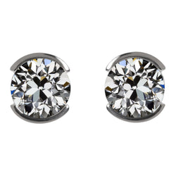 Luxury Bezel Set Diamond Earrings – 2.50 ct 14 Karat White Gold