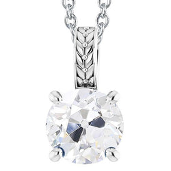 Old Miner Genuine Natural Earth Mined Diamond Pendant 5 Carats Slide Vintage Style 4 Prong Set