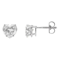 Real Fine Diamond Stud Earrings 5 ct – 14K White Gold
