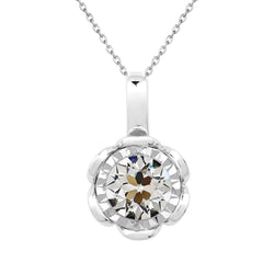 Exquisite Diamond Drop Pendant 2 ct – 14K White Gold by