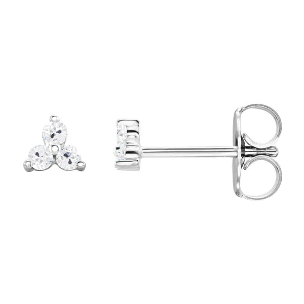 Old Miner Natural Diamond Stud Earrings 6 Carats Round Cut White Gold 14K