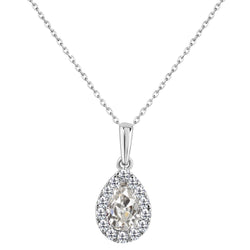 Luxury Fine Diamond Drop Pendant – 2.50 ct 14K White Gold