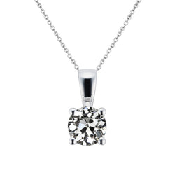 Genuine Fine Diamond Pendant 1.50 ct – 14K White Gold