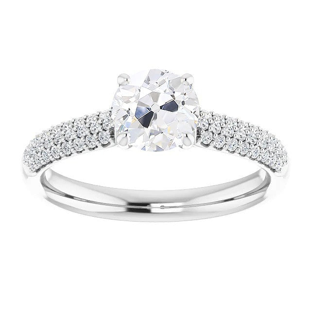 Old Miner Real Diamond Engagement Ring With Multi-Row Accents 5 Carats - Solitaire Ring with Accents-harrychadent.ca