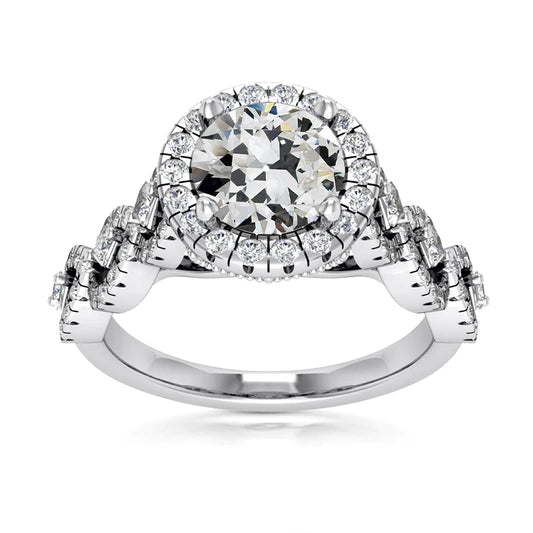 Old Miner Real Diamond Halo Ring Pave Infinity Style Gold 7.50 Carats