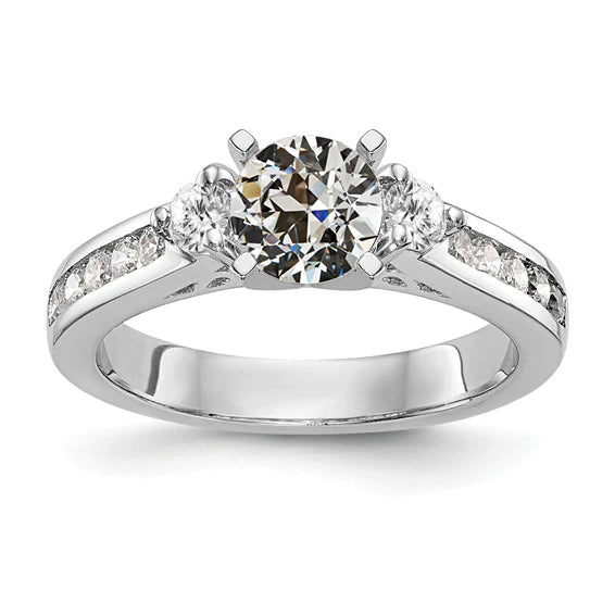 Old Miner Real Diamond Wedding Ring With Accents Channel Set 2.75 Carats