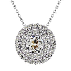 Pendant Necklace 14K White Gold – Fine Diamond Antique Cushion