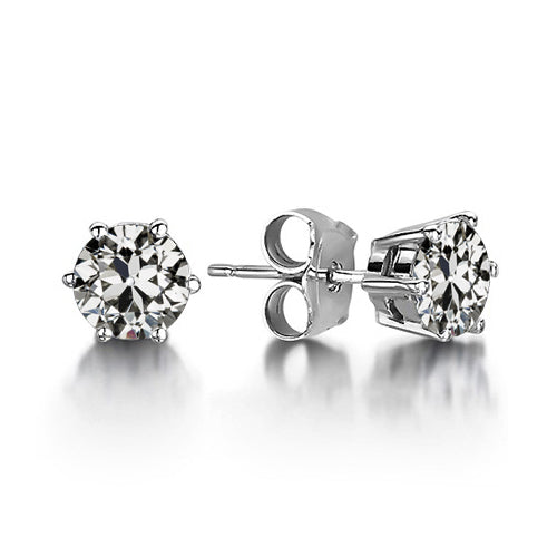 Real Fine Diamond Stud Earrings – main view