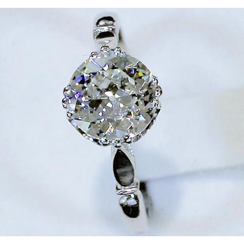 Old Miner Solitaire Real Diamond Ring Engagement 2.50 Carats Jewelry 