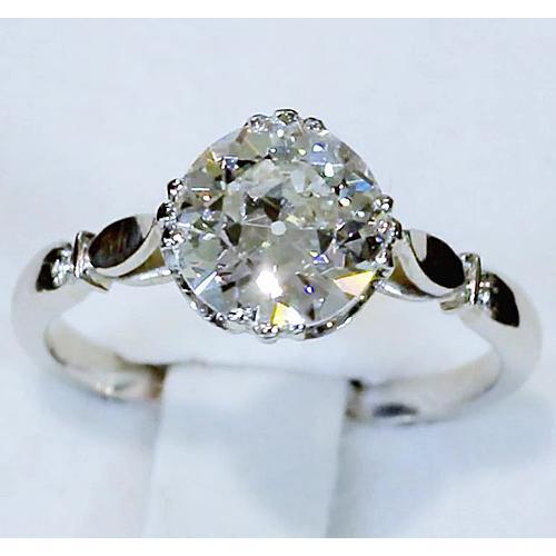 Old Miner Solitaire Real Diamond Ring Engagement 2.50 Carats Jewelry 14K