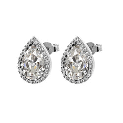 Drop Earrings 14K White Gold – Fine Diamond Antique Cushion 2 ct