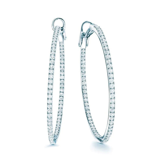 Omega Back Big Hoop Real Diamond Earrings - Hoop Earrings-harrychadent.ca