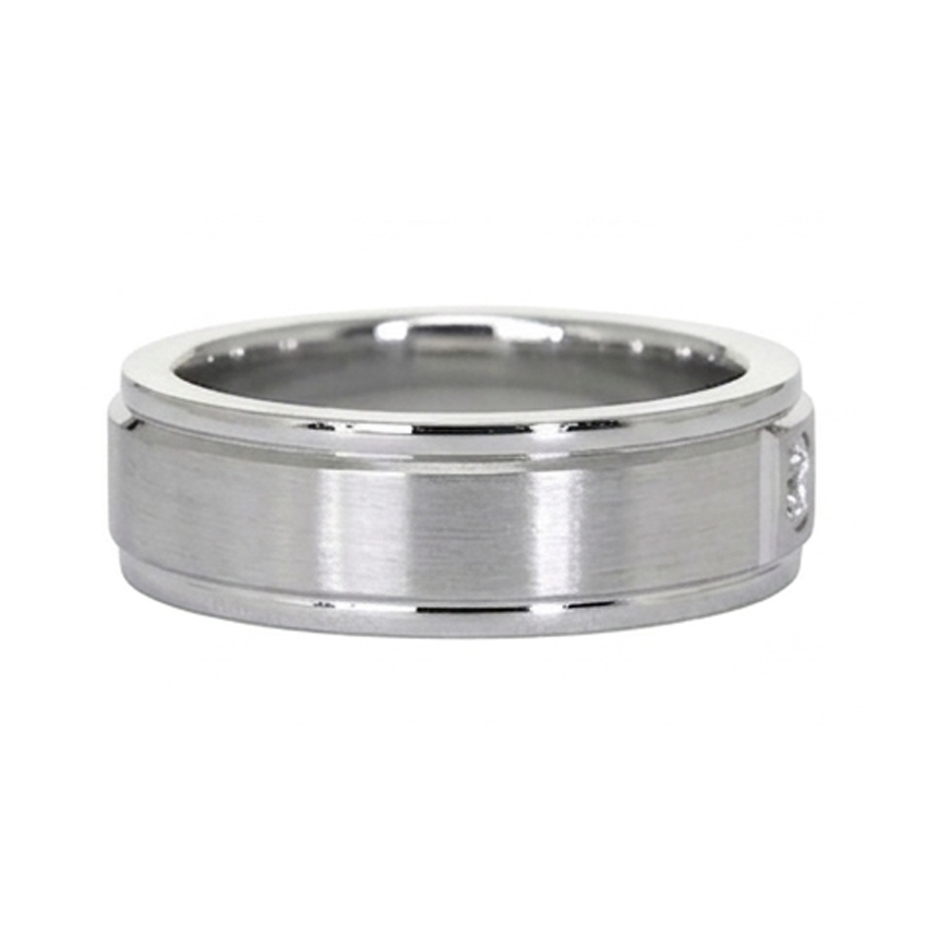 One Round Gypsy Real Natural Earth Mined Diamond ( Not Lab Grown ) Band 0.25 Carats Brushed Finish Men's Ring