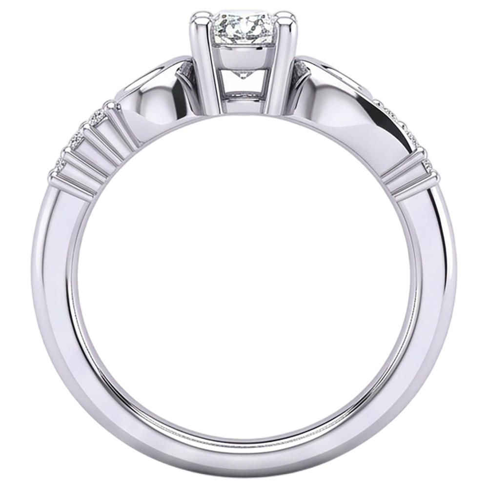 Oval And Round Cut 1.50 Carats Real Natural Earth Mined Diamond ( Not Lab Grown ) Engagement Ring White Gold 14K