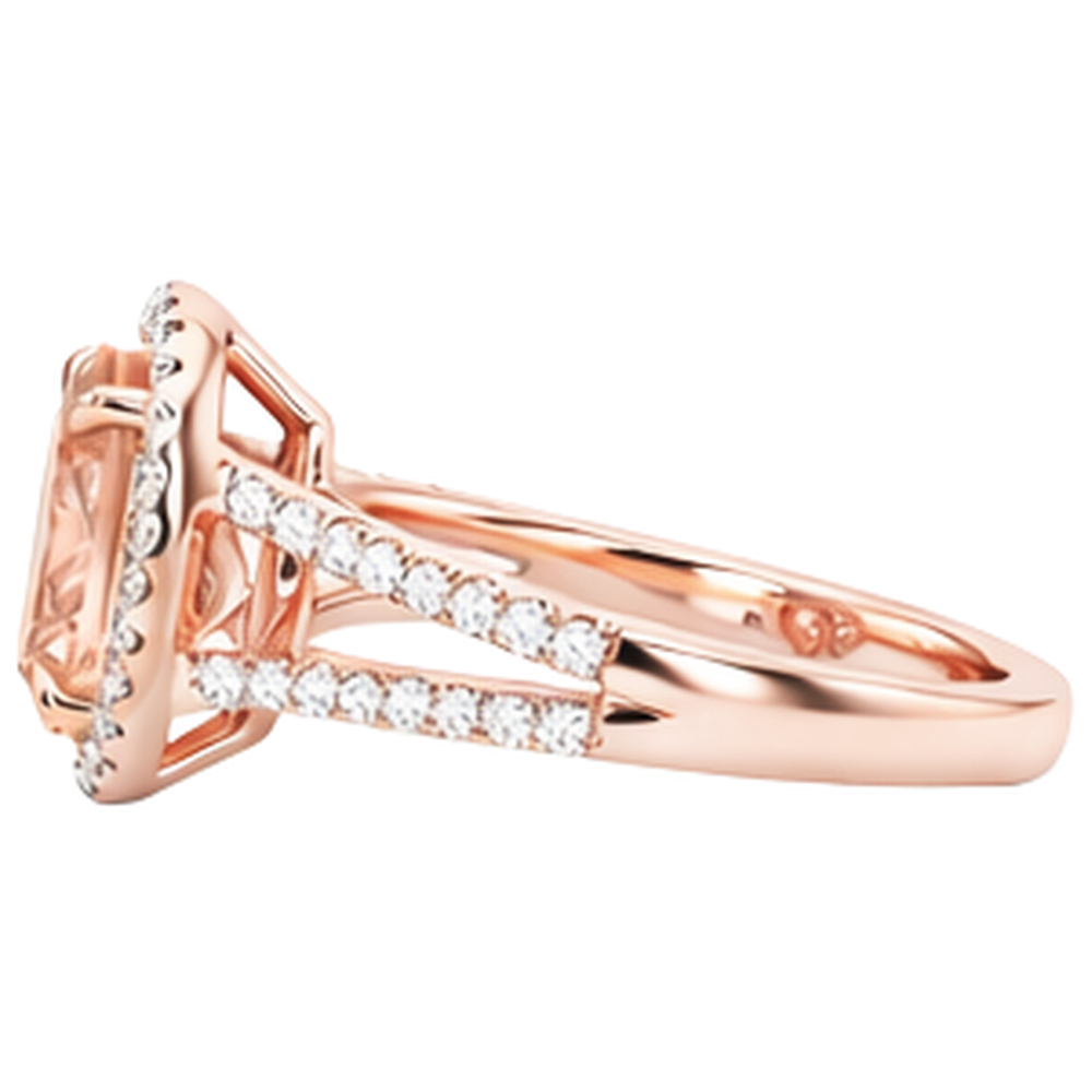 natural round morganite 19.75ct ring profile view