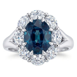 Natural Sapphire Ring 3.30ct - White Gold 14K