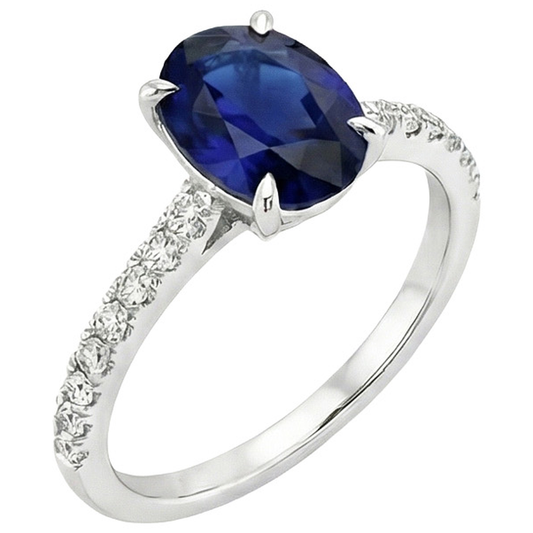 natural round sapphire 6ct ring side angle