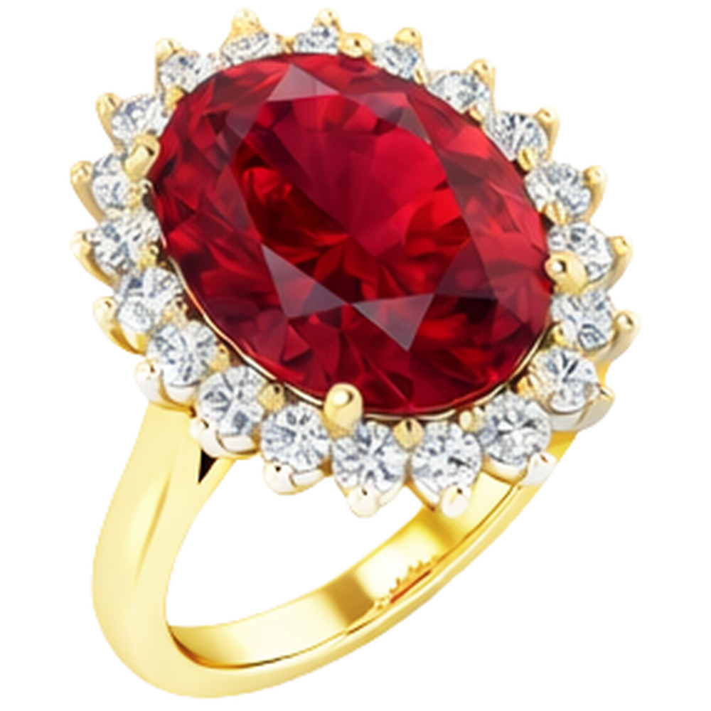 Oval Burma Ruby Natural Earth Mined Diamond ( Not Lab Grown ) Flower Style Ring 10.50 Carats Two Tone Gold